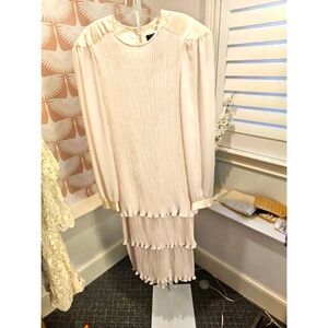 Lisa michaels vintage dress size 14 Tiered pleated silky formal Grandmacore